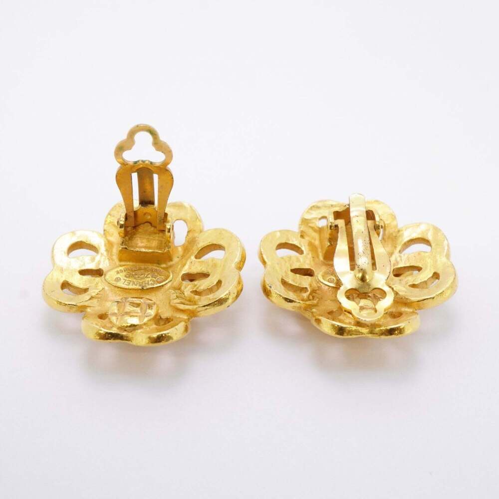 CHANEL Gold Logo Earrings - Picture 3 of 7